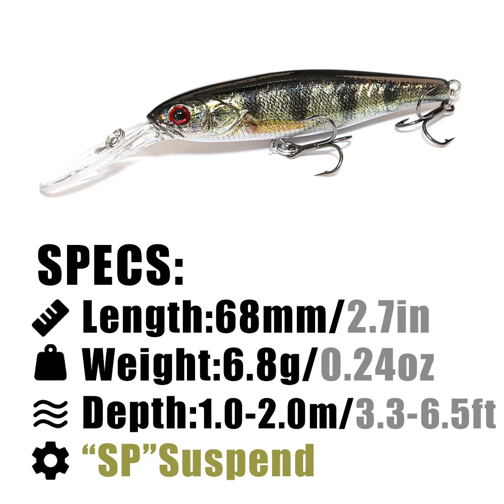 B&U  68mm 3D Printing Shad Sus - Fishing Lure Jerkbait ulasan dan harga