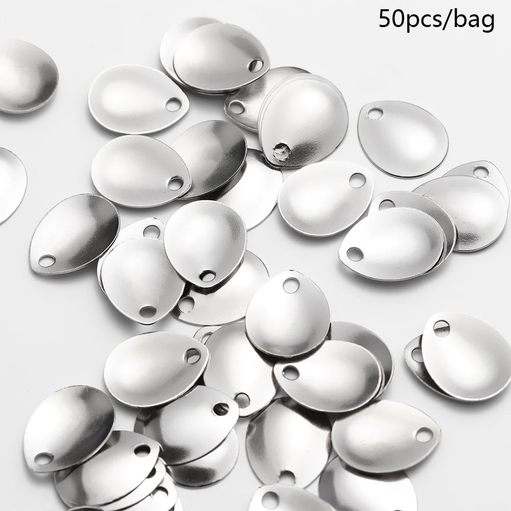 50PCS Silver Smooth Nickel Seq - Fishing Lure Spinner ulasan dan harga