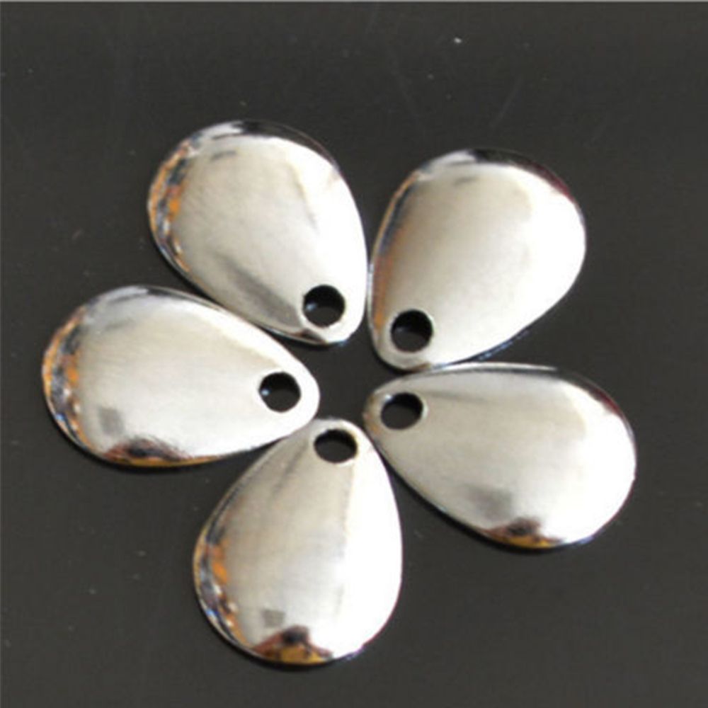50PCS Silver Smooth Nickel Seq - Fishing Lure Spinner ulasan dan harga