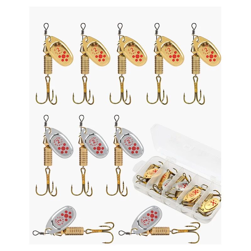 JSFUN 10pcs Spinner Lure Set w - Fishing Lure Blade Bait ulasan dan harga