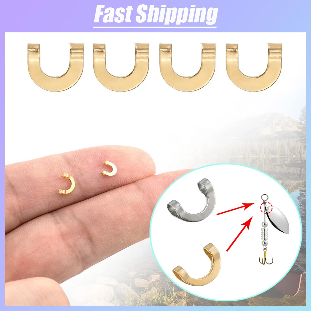 100pcs Fishing U Shaped Fixed  - Fishing Lure Spinner ulasan dan harga